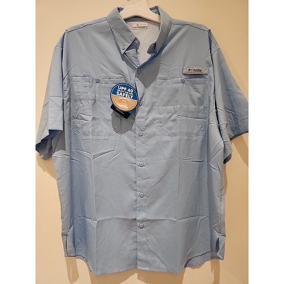Chemise Columbia Tamiami PFG II Homme - Bleu Moyen, Manches Longues, Omni-Shade - Taille M (occasion TBE)